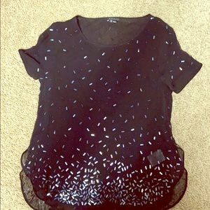 THEORY sequin sheer top